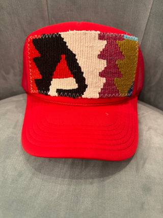 Trucker Hat, Red with Brown & Cream