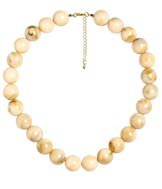 Ryan Beaded Acrylic Necklace, Latte