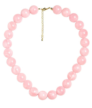 Ryan Beaded Acrylic Necklace, Light Pink
