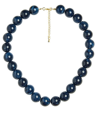 Ryan Beaded Acrylic Necklace, Navy