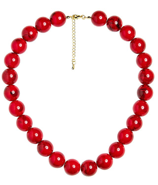 Ryan Beaded Acrylic Necklace, Red