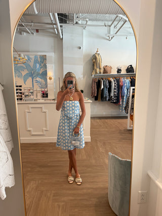 Blue Ella Strapless Dress