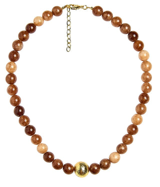 Winnie Quartz Beaded Necklace, Brown