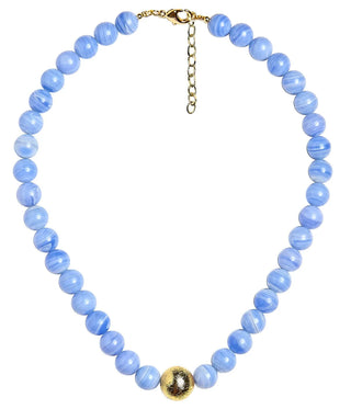 Winnie Quartz Beaded Necklace, Light Blue