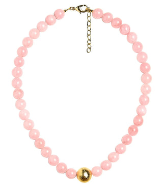 Winnie Quartz Beaded Necklace, Light Pink