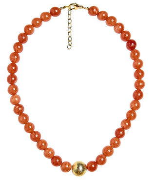 Winnie Quartz Beaded Necklace, Orange