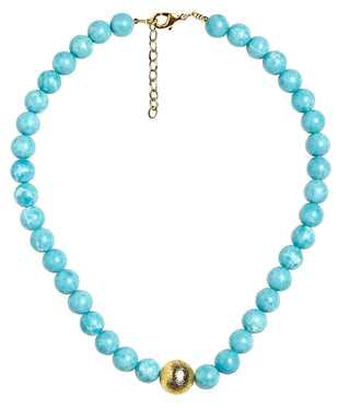 Winnie Quartz Beaded Necklace, Turquoise